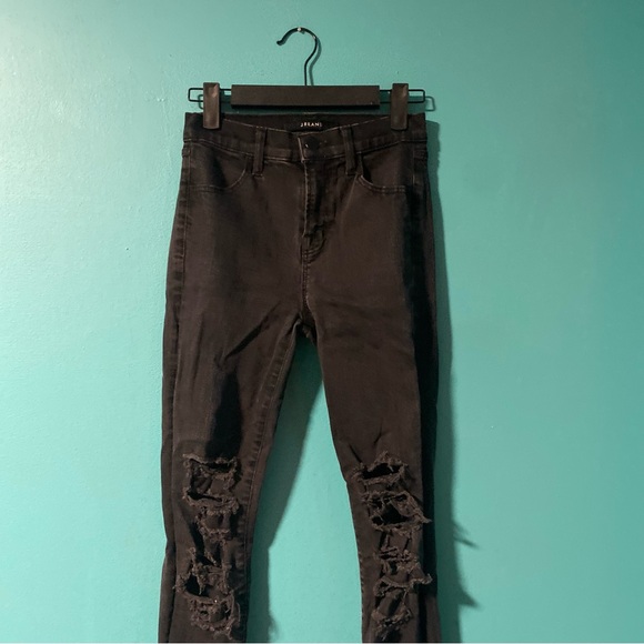 J Brand 24 Maria Black Distressed Skinny Jeans - Picture 4 of 6